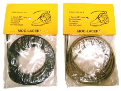 画像1: MOC LACER Rawhide Shoe Laces Made in USA モカシン用 革ヒモ 茶/黒