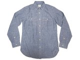 J.CREW Dot Blue Chambray Shirts  Chin-Strap One-Wash ドット抜染 柄　