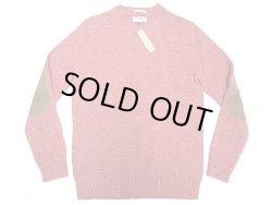 画像1: WALLACE & BARNES by J.Crew Shetland Sweater Pink-Mix スウェード肘当付