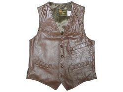 画像1: Deadstock 1980'S REED Leather Vest Lot.105 Brass　リード本革ヴェスト USA製 