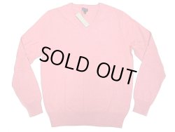 画像1: J.CREW V-Neck Cotton Kint Sweater Pink Vネック・コットン・ニット・セーター 