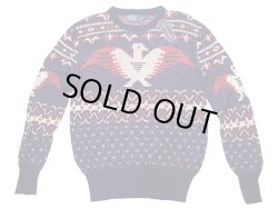 画像1: POLO Ralph LaurenJacquad Sweater ポロ・サンダーバード柄 リネン混 セーター