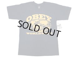 画像1: OBEY Worldwide Print T-Shirts 紺×黄 オベイ プリント Tシャツ メキシコ製