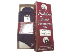 画像1: Deadstock 1940-50'S Bachelor's Friend Business Socks Navy 10H USA製 箱入#2 