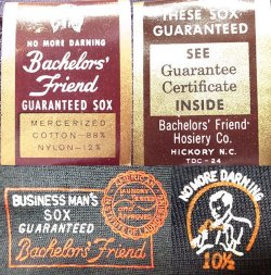 画像3: Deadstock 1940-50'S Bachelor's Friend Business Socks Navy 10H USA製 箱入#2 