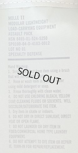 画像7: Deadstock 2004'S US.ARMY MOLLE II ASSAULT PACK SPECIALTY DEFFENCE