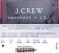 画像4: J.Crew COTTON PLAID TIE  Made in USA 赤×黒 ギンガム・タイ アメリカ製
