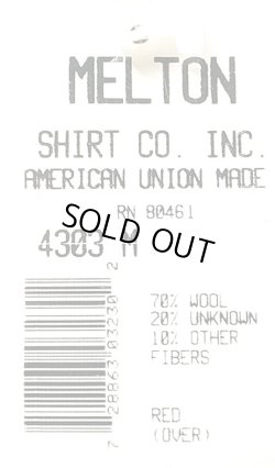 画像7: Deadstock 1990'S Melton Outer Wear メルトン CPO Shirts 赤 Made in USA