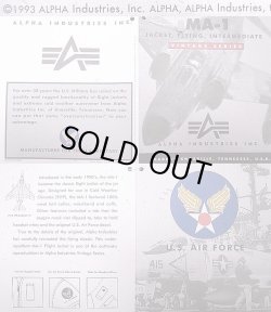 画像7: Deadstock 1993'S ALPHA type VINTAGE MA-1 紺 アルファ フライトJK USA製