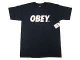 OBEY LOGO Print Tee Navy オベイ プリントTシャツ 紺 綿100% メキシコ製