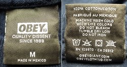 画像4: OBEY LOGO Print Tee Navy オベイ プリントTシャツ 紺 綿100% メキシコ製