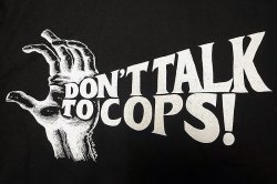 画像3: OBEY "DON'T TALK TO COPS !"Tee  オベイ プリントTシャツ  黒 メキシコ製