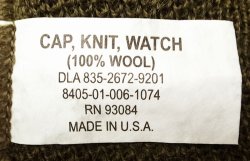 画像2: Deadstock 2000'S US.Military Watch Cap 100% Wool 米軍ニット・キャップ OG