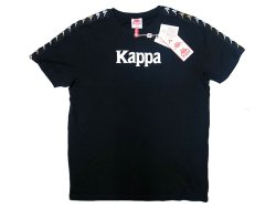 画像1: Kappa Logo Tape Tee Regular Fit  黒 カッパ オミニ ロゴ テープ Tシャツ