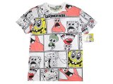 Nickelodeon SpongeBob Tee  60/40 スポンジボブ 総柄 白 Tシャツ 