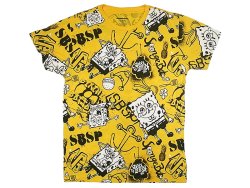 画像1: Nickelodeon SpongeBob Tee  60/40 スポンジボブ 総柄 黄 Tシャツ 