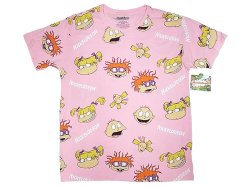 画像1: Nickelodeon Rugrats Tee  60/40 ラグラッツ 総柄 ピンク Tシャツ 