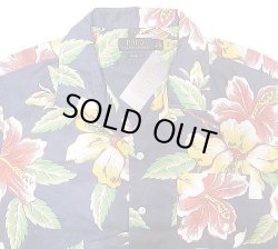画像3: POLO  Cotton Hawaiian Shirts "Hibiscus" ポロ・ラルフ ハワイアンシャツ 紺