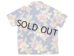 画像2: POLO  Cotton Hawaiian Shirts "Hibiscus" ポロ・ラルフ ハワイアンシャツ 紺