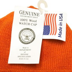 画像4: Deadstock 1990'S US.NAVY Wool Watch Cap 米海軍 ニット・キャップ 橙