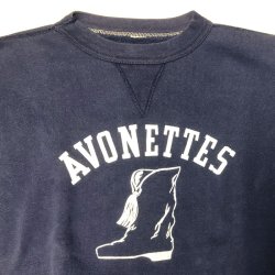 画像4: 【Vintage/Used】UNKOWN BRAND 1960'S 前V スウェット"AVONETTES" 紺