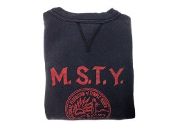 画像1: 【Vintage/Used】UNKOWN BRAND 1960'S 前V スウェット"M.S.T.Y." 紺