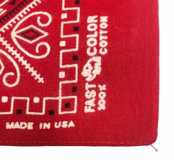 画像4: Deadstock 1980'S ELEPHANT BRAND FAST COLOR BANDANA  赤 USA製