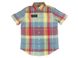 画像1: POLO Ralph Lauren Madras H/S B.D.Shirts  麻混 マドラス 半袖ボタンダウン