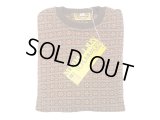 MEDALLION JACQUARD Ringer Tee BROWN 1990'S NOS Made in England　