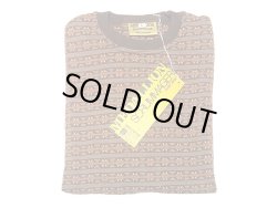 画像1: MEDALLION JACQUARD Ringer Tee BROWN 1990'S NOS Made in England　