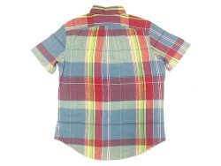 画像2: POLO Ralph Lauren Madras H/S B.D.Shirts  麻混 マドラス 半袖ボタンダウン