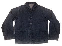 画像1: 【Vintage/Used】US.NAVY Shawl Collar DENIM Jacket 1940'S 米海軍実物