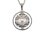 USNA (US NAVAL ACADEMY) Sterling Silver Round "USNA" Crest Necklace