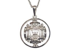 画像1: USNA (US NAVAL ACADEMY) Sterling Silver Round "USNA" Crest Necklace