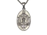 USNA (US NAVAL ACADEMY) Sterling Silver Oval "USNA" Crest Necklace