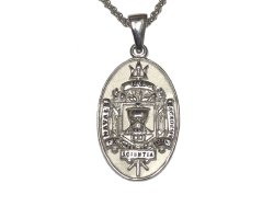 画像1: USNA (US NAVAL ACADEMY) Sterling Silver Oval "USNA" Crest Necklace