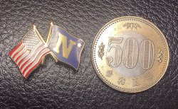 画像5: USNA ANAPOLIS  U.S. Flag & N☆(U.S.NAVY ) Flag Crossed Flag  Pin #872