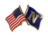 USNA ANAPOLIS  U.S. Flag & N☆(U.S.NAVY ) Flag Crossed Flag  Pin #872