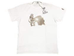画像1: ENGINEERED GARMENTS® Pocket-Tee "PEACOCK" 白×金 カナダ製 白 L