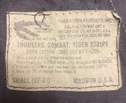 画像9: 【Vintage/Used】1980'S US.Military COMBAT TROUSERS TIGER STRIPE