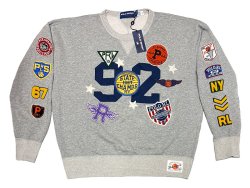 画像1: POLO SPORT Vintage Fleece  All Over 92 Patch レタード 両V スウェット