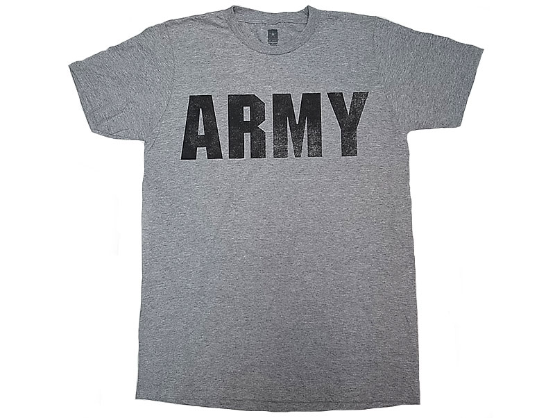 THE US ARMY "ARMY" T-Shirts 霜降りグレー アーミー・プリント Tシャツ - Luby's （ルビーズ）