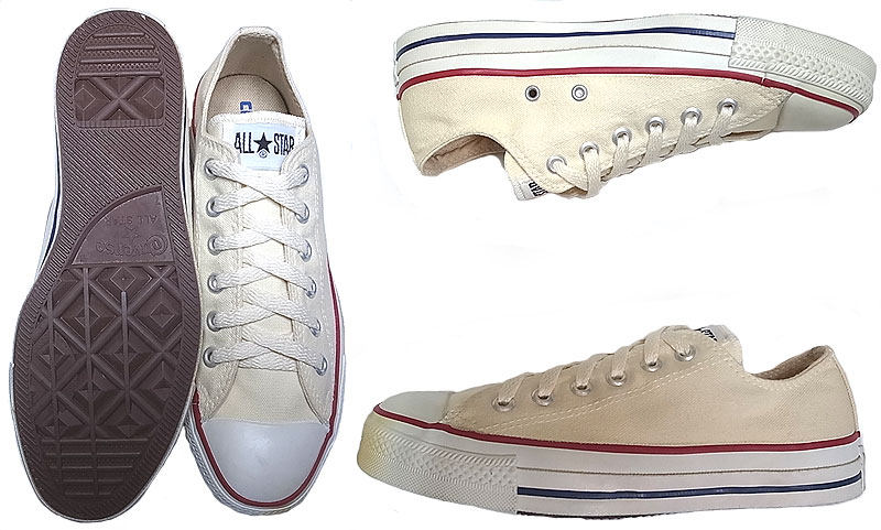 Deadstock 1990'S CONVERSE ALL STAR LOW NATURAL USA製 箱付 ヤケ有 - Luby's （ルビーズ）