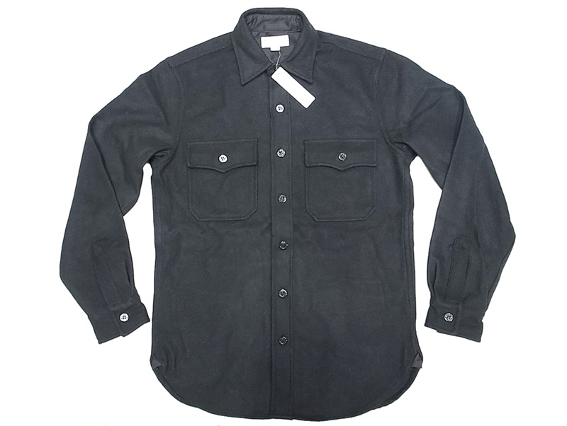 WALLACE & BARNES U.S.N. Melton CPO Shirts メルトン CPO シャツ 黒 - Luby's （ルビーズ）