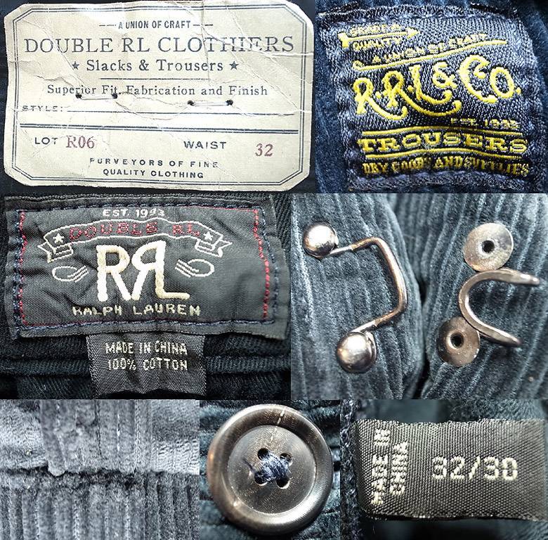 Double RL(RRL) Corduroy Trousers ダブルアールエル 太畝コーデュロイパンツ 紺 - Luby's （ルビーズ）