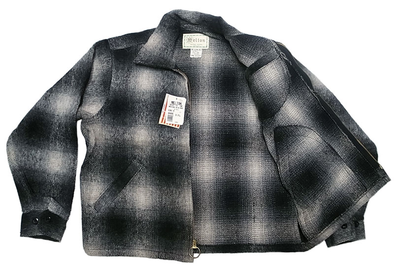 Deadstock 1990 S Melton Outer Wear メルトン Riders Jk Plaid 黒×白 Usa製 Luby S （ルビーズ）