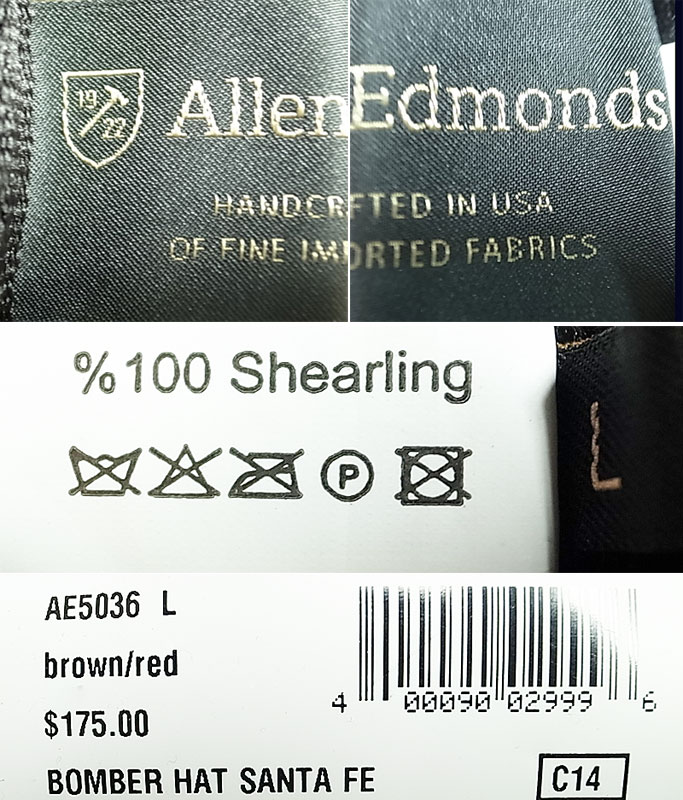 Allen Edmonds Shearling Bomber Hat アレンエドモンズ 本革ムートン帽 USA製 - Luby's （ルビーズ）