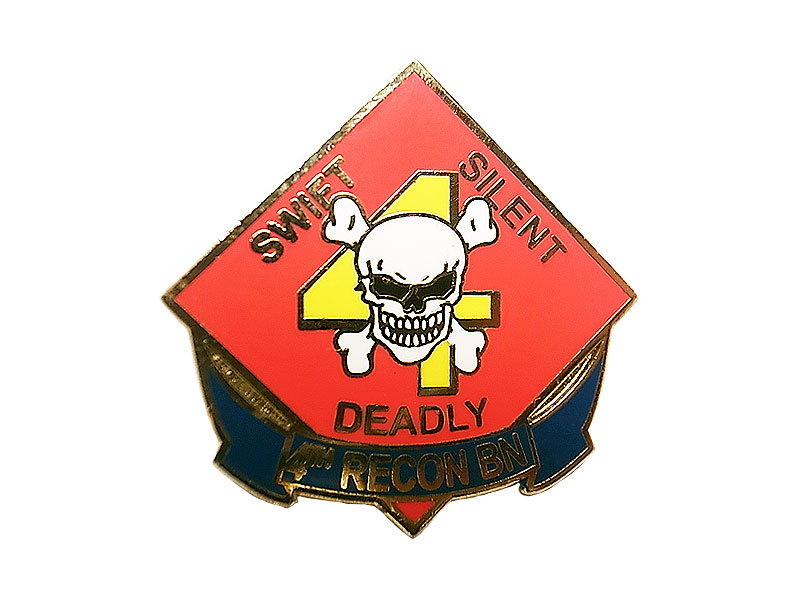 Deadstock US.Military Pins #714 USMC 4th Reconnaissance Battalion Pin