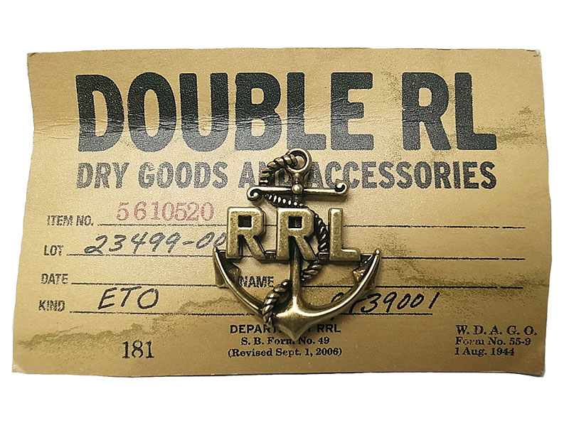 Double RL(RRL) Brass Pins #10 RRL Anchor ダブルアールエル ピンバッジ - Luby's （ルビーズ）