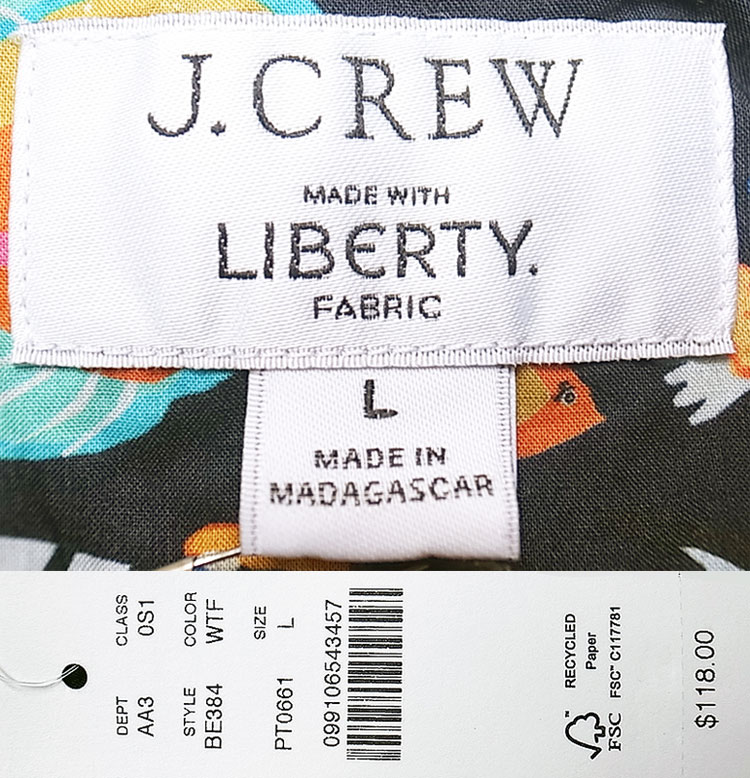 J.CREW LIBERTY FABRIC H/S Shirts B ジェイ・クルー 半袖オープンシャツ - Luby's （ルビーズ）